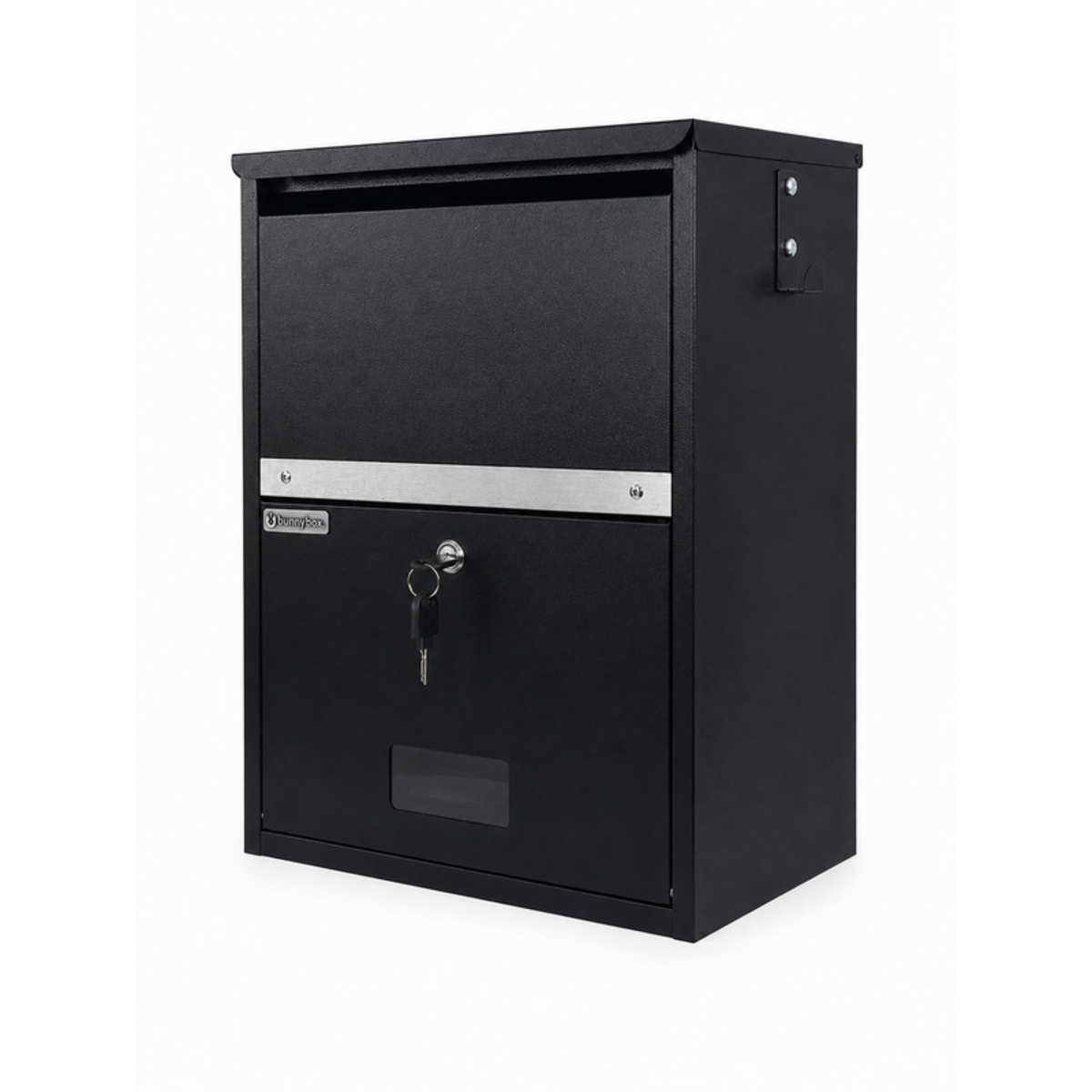 BunnyBox Compact pakketbrievenbus wandmodel in zwart