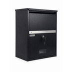 BunnyBox Compact wandmodel in zwart met gesloten klep en sleutelslot