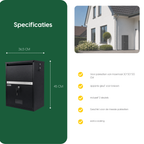 Specificaties BunnyBox Compact: 36,5 cm breed en 45 cm hoog
