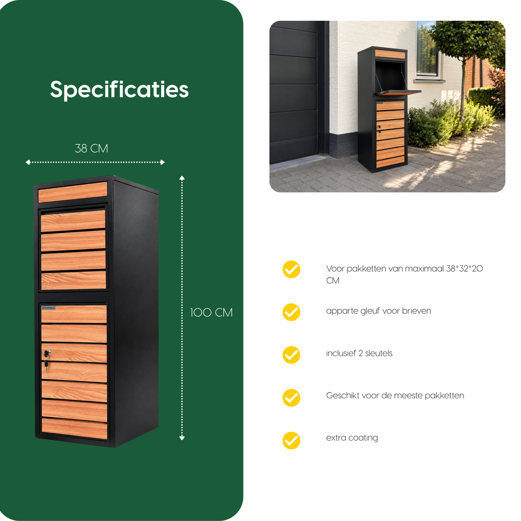 Specificaties BunnyBox Style: 38 cm breed en 100 cm hoog