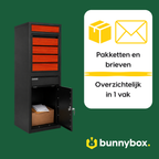 Pakketten en brieven overzichtelijk in 1 vak in de BunnyBox Style met teak