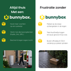 Altijd thuis met een witte BunnyBox Home tegenover de frustratie zonder box