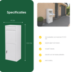 Specificaties BunnyBox Home in wit: 41 cm breed en 102 cm hoog